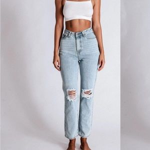 Meshki - Suki Ripped Knee Straight Leg Jeans